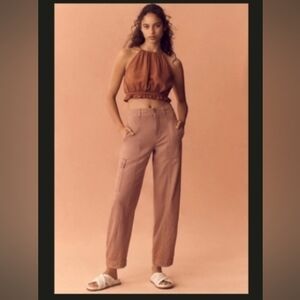 Anthropologie The Carson Utility Barrel Pant in color Plum